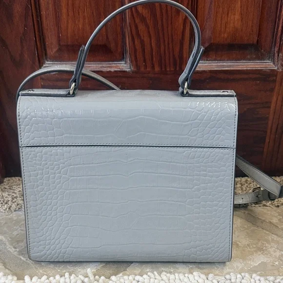 Kate Spade Glossy Gray Crocodile Leather Bag - Picture 4 of 8